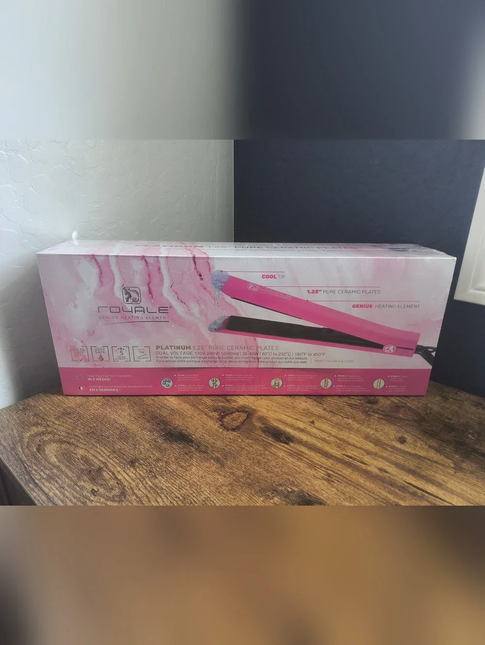 Royale Pink Ceramic Hair Straightener - 1.25